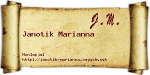Janotik Marianna névjegykártya